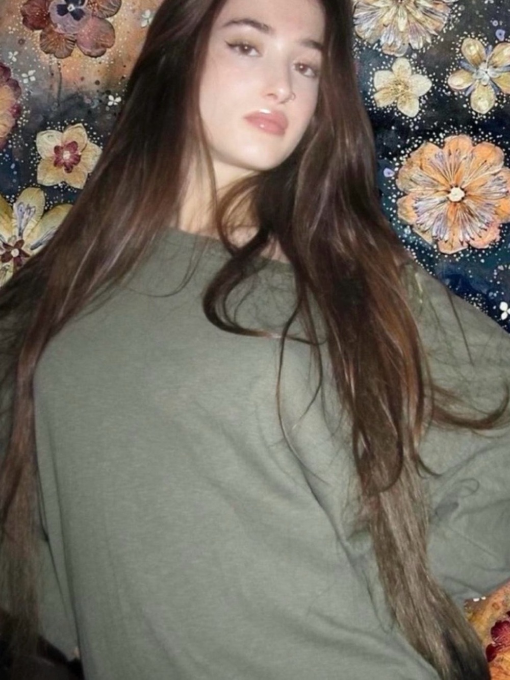 olive green long sleeve top